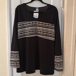 Heimish black and white snowflake sweater 3XL